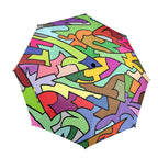 Bright Abstract - Semi-Automatic Foldable Umbrella (Model U12) One Size Semi-Automatic Foldable Umbrella (U12)
