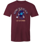 Keeping The Blues Alive - Mens T-Shirt Burgundy Mens T-shirt Music Printed In Australia
