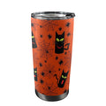 Halloween Black Cats 20oz Mobile Tumbler with Lid (Black Lock) One Size 20oz Travel Mug animal Halloween Printed Offshore
