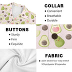 Avocado Love Men's Short Sleeve Hawaiian Shirt Men's Hawaiian Shirt (New) Food Printed Offshore