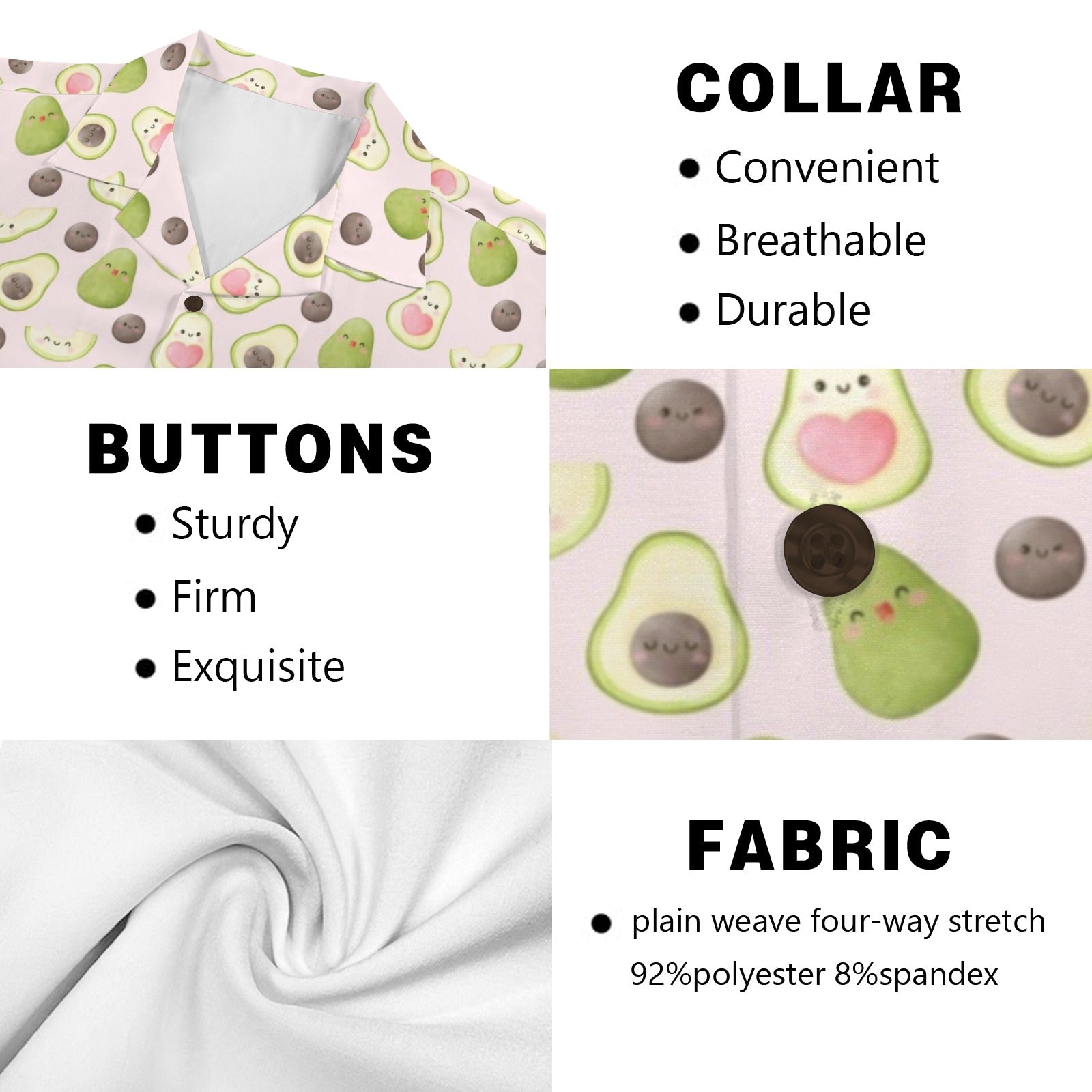 Avocado Love - Men's Short Sleeve Hawaiian Shirt Men's Hawaiian Shirt (New) Food Printed Offshore
