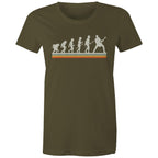 Guitar Player Evolution - Womens T-shirt Army Womens T-shirt Music Printed In Australia