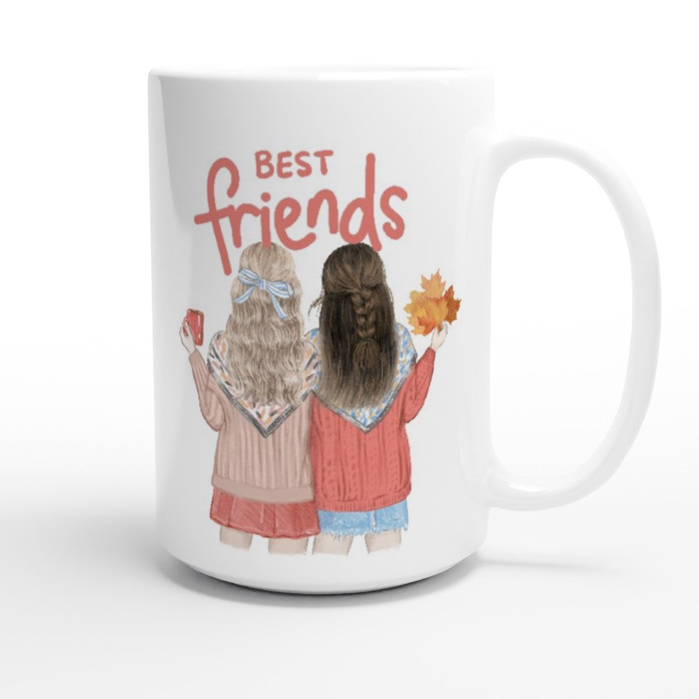 Best Friends - White 15oz Ceramic Mug 15oz Mug Globally Fulfilled