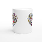 Heart Music - White 11oz Ceramic Mug White 11oz Mug Globally Fulfilled Love Music