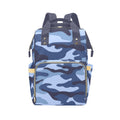 Blue Camouflage - Multi-Function Backpack, Nappy / Diaper Bag