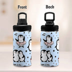Penguin Love - Kids Water Bottle with Chug Lid (12 oz) Kids Water Bottle with Chug Lid animal Printed Offshore