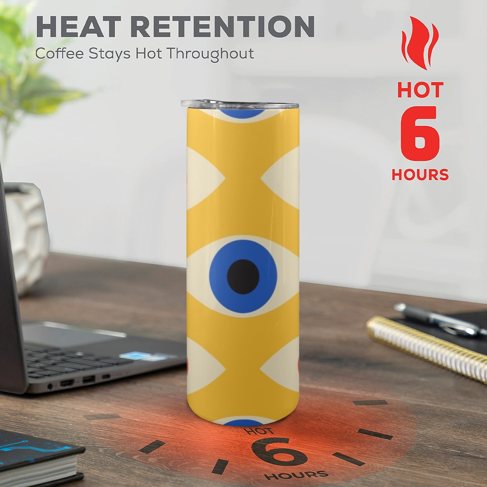 Eyes on Yellow - 20oz Tall Skinny Tumbler with Lid and Straw