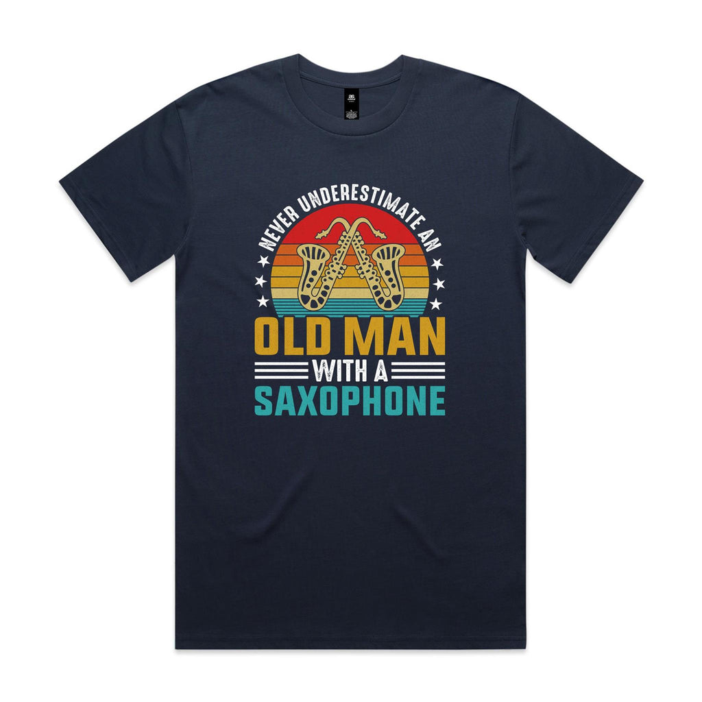 Never Underestimate An Old Man With A Saxophone - Men's AS Colour T-shirt