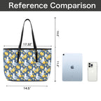 Lemon Seagull PU Leather Tote Bag Large Leather Tote Bag-Large animal Printed Offshore