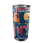 Music Instruments - 20oz Mobile Tumbler with Lid (Black Lock) One Size 20oz Travel Mug Music Printed Offshore