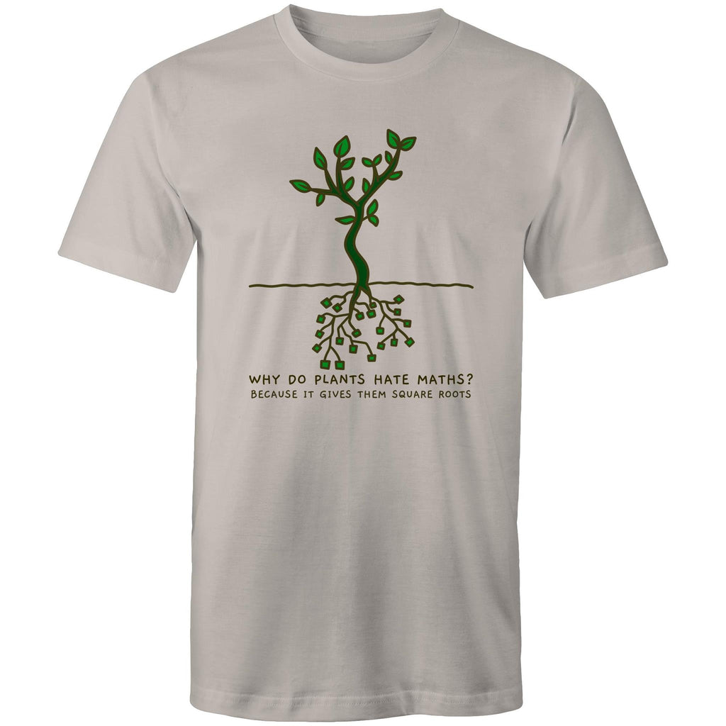 Square Roots, Maths - Mens T-Shirt Light Grey Mens T-shirt Maths Printed In Australia