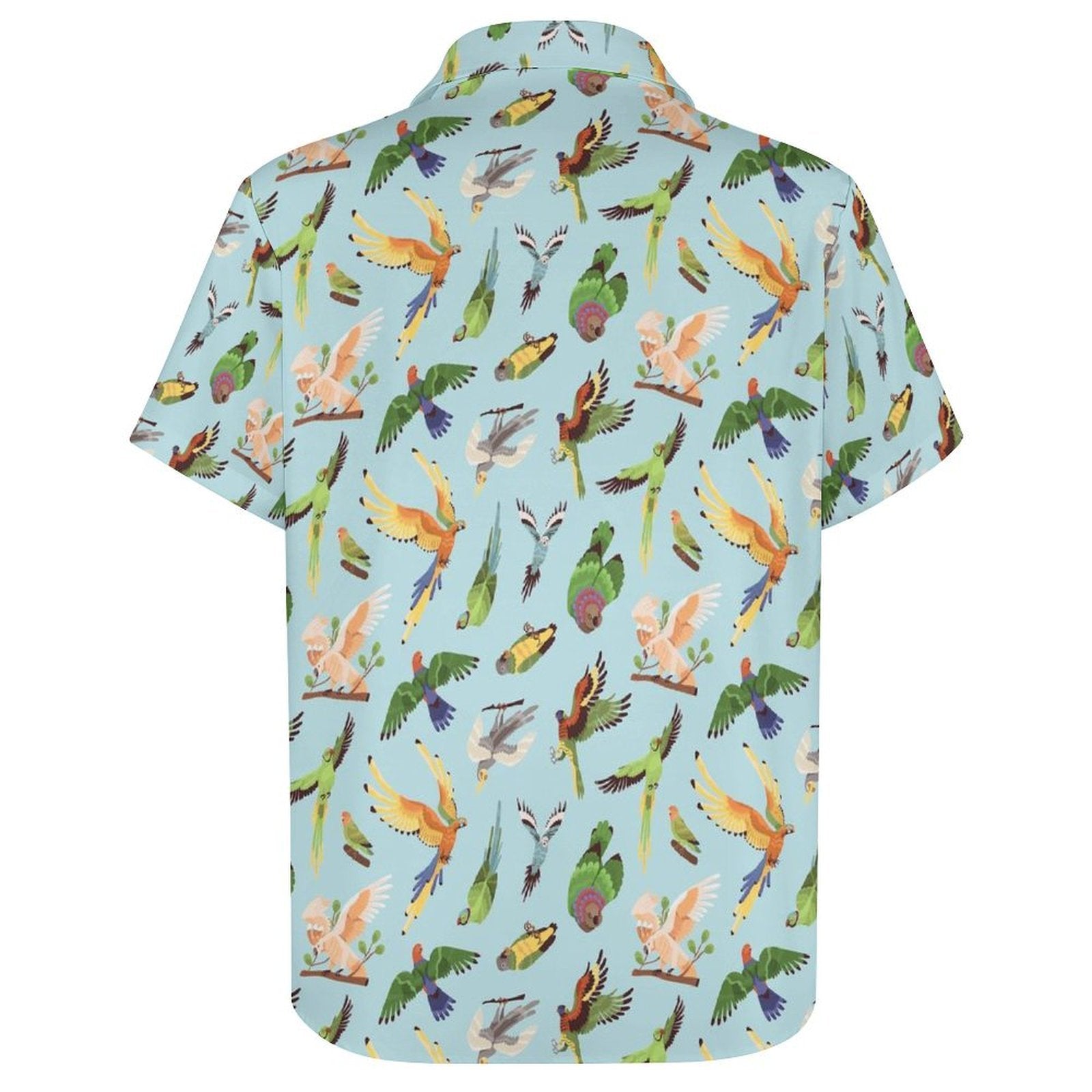 Parrots Women's Short-Sleeve Button Up Shirt Women's Short-Sleeve Button Up Shirt animal Birds Printed Offshore