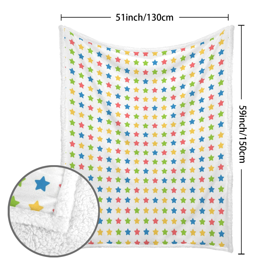 Stars - Double-Layer Fleece Blanket 51"x59"