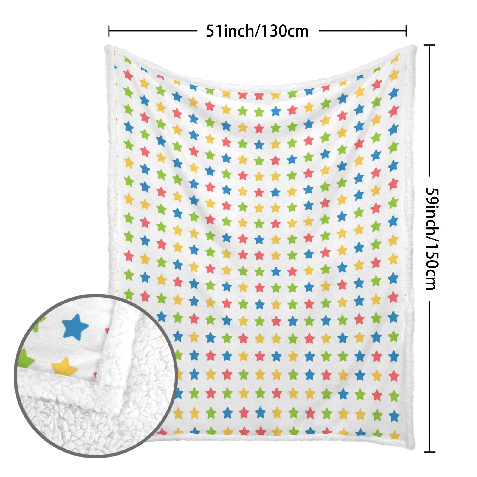 Stars - Double-Layer Fleece Blanket 51"x59"