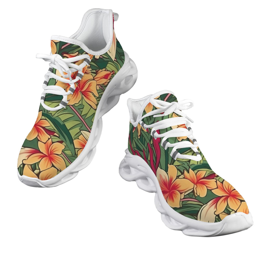 Vintage Hawaiian Floral Women's Twisted Sole Sneakers