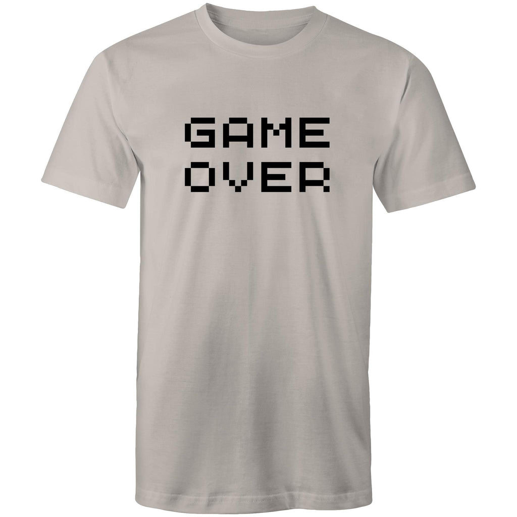 Game Over - Mens T-Shirt Light Grey Mens T-shirt Games Printed In Australia