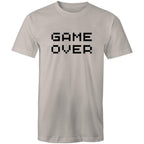 Game Over - Mens T-Shirt Light Grey Mens T-shirt Games Printed In Australia