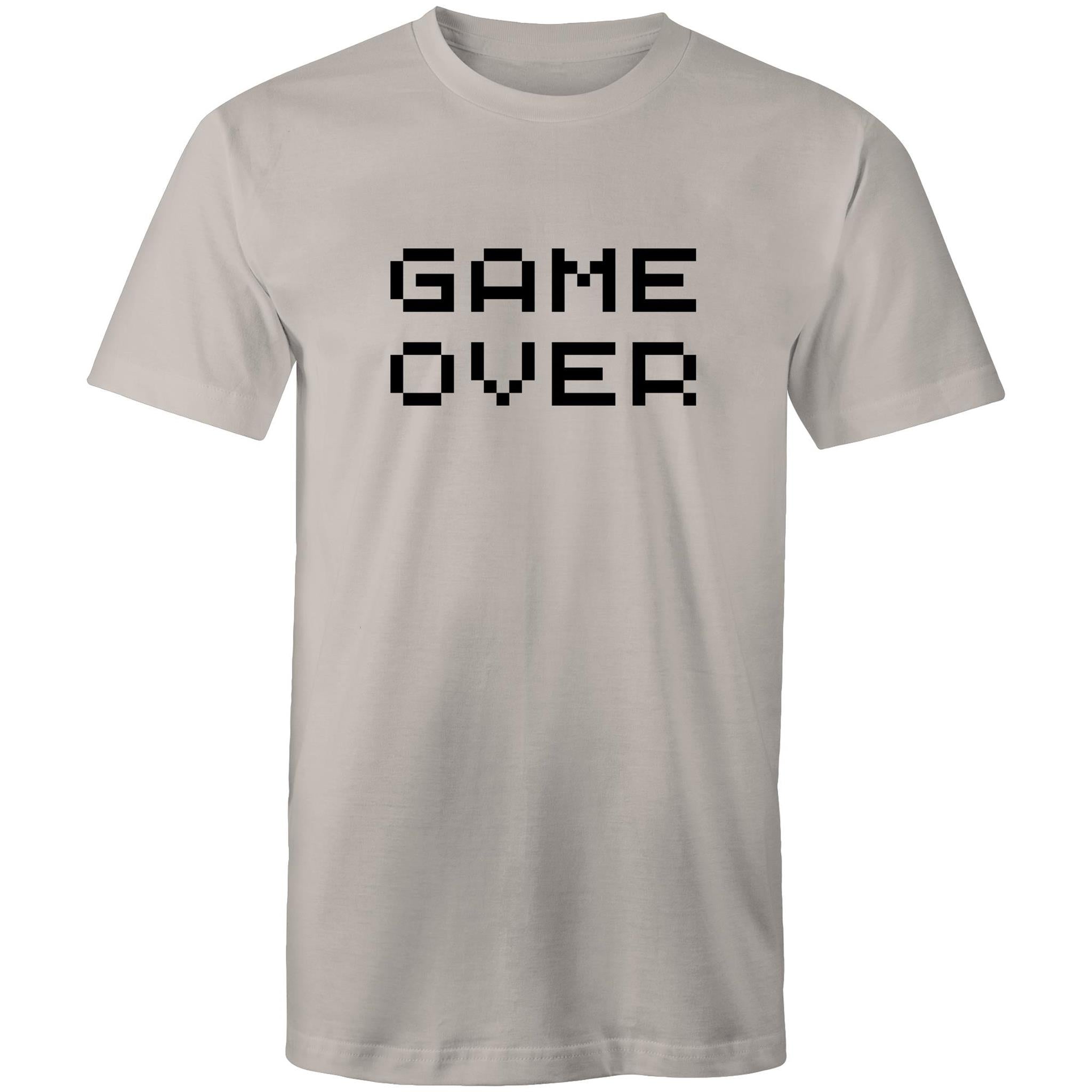 Game Over - Mens T-Shirt Light Grey Mens T-shirt Games Printed In Australia