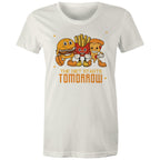 The Diet Starts Tomorrow, Hamburger, Fries, Pizza - Womens T-shirt Natural Womens T-shirt Food Printed In Australia