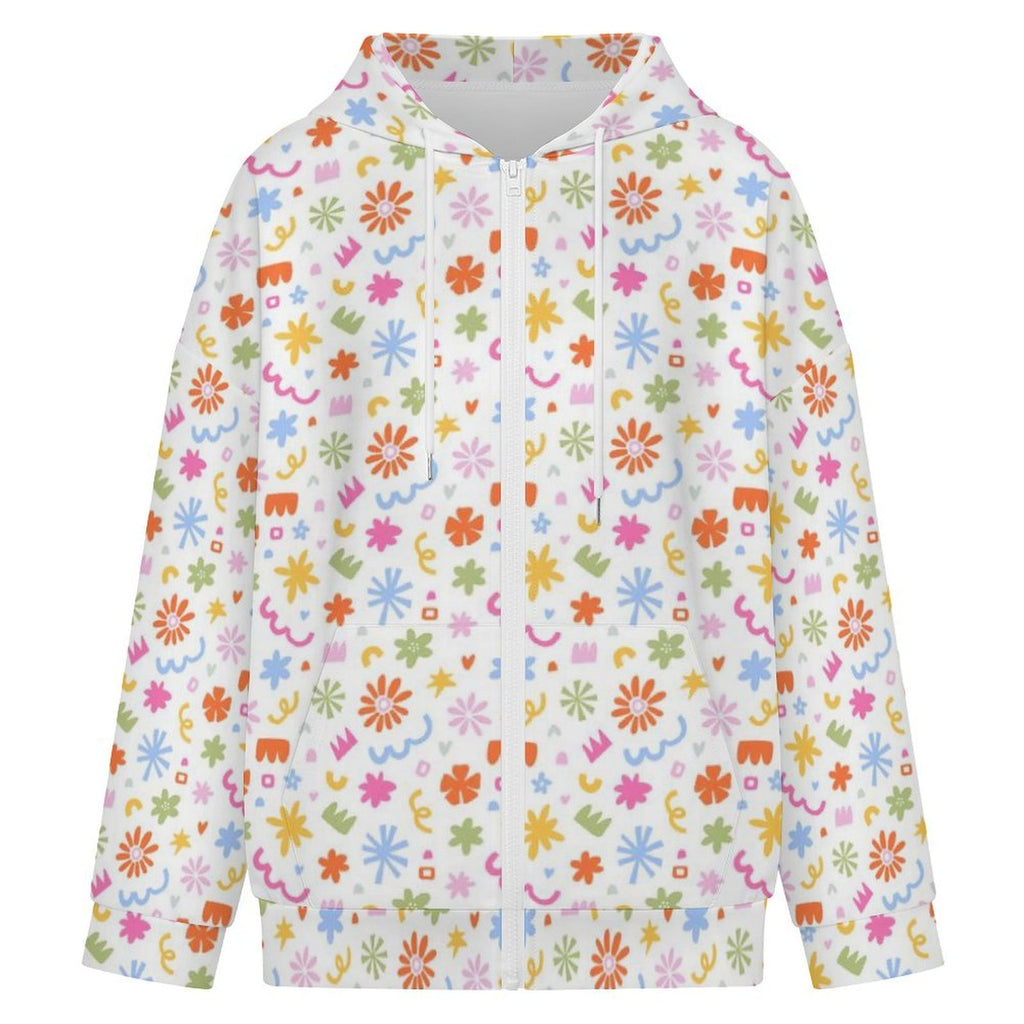 Abstract Colourful Shapes Women's Full-Zip Hoodie