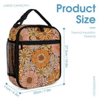 Orange Retro Floral Backpack, Lunch Bag & Pencil Case Set