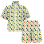 Pineapple Tropical Women's Windbreaker Short Set Women's Windbreaker Short Set Food Printed Offshore