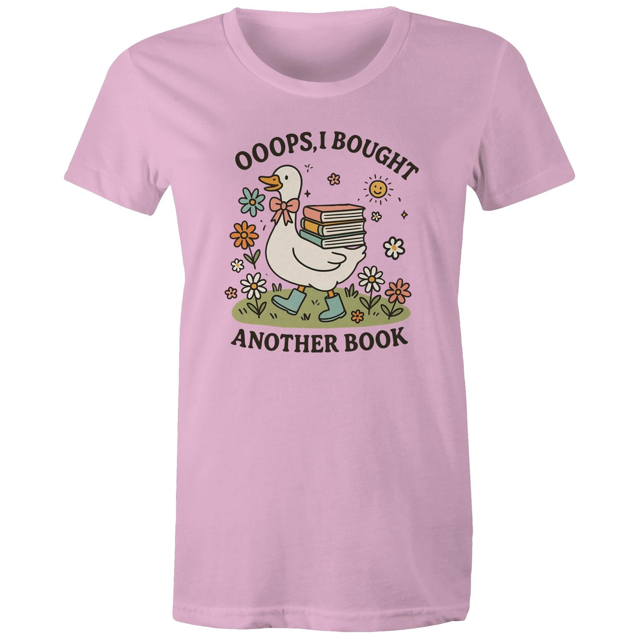 Oops, I Bought Another Book - Womens T-shirt Pink Womens T-shirt animal Printed In Australia Reading