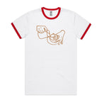 Barista - Staple Ringer Tee White Red Ringer T-Shirt Coffee Printed In Australia