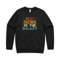 Best Father In The Galaxy AS Colour Stencil Crew Sweatshirt Unisex Black Sweatshirt Dad Printed In Australia