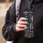 Science Time Blackboard - Insulated Water Bottle with Dual-Use Lid (18oz) Insulated Water Bottle with Dual-Use Lid (18oz) Printed Offshore Science