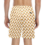 Hamburgers on White Men's Mid-Length Beach Shorts Men's Mid-Length Beach Shorts Food Printed Offshore
