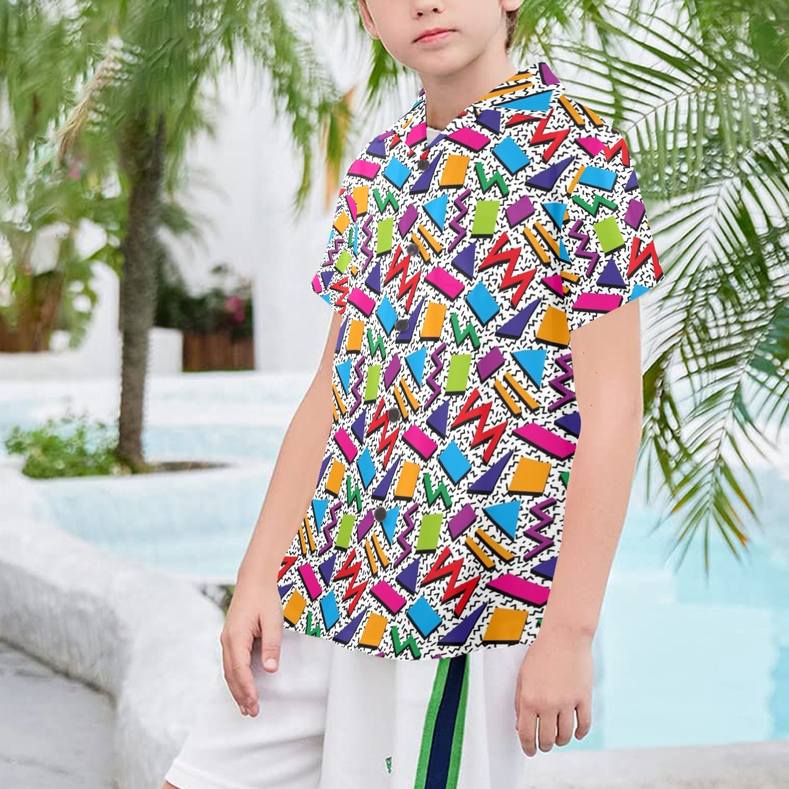 Graphic 80's Senior Kids Hawaiian Shirt