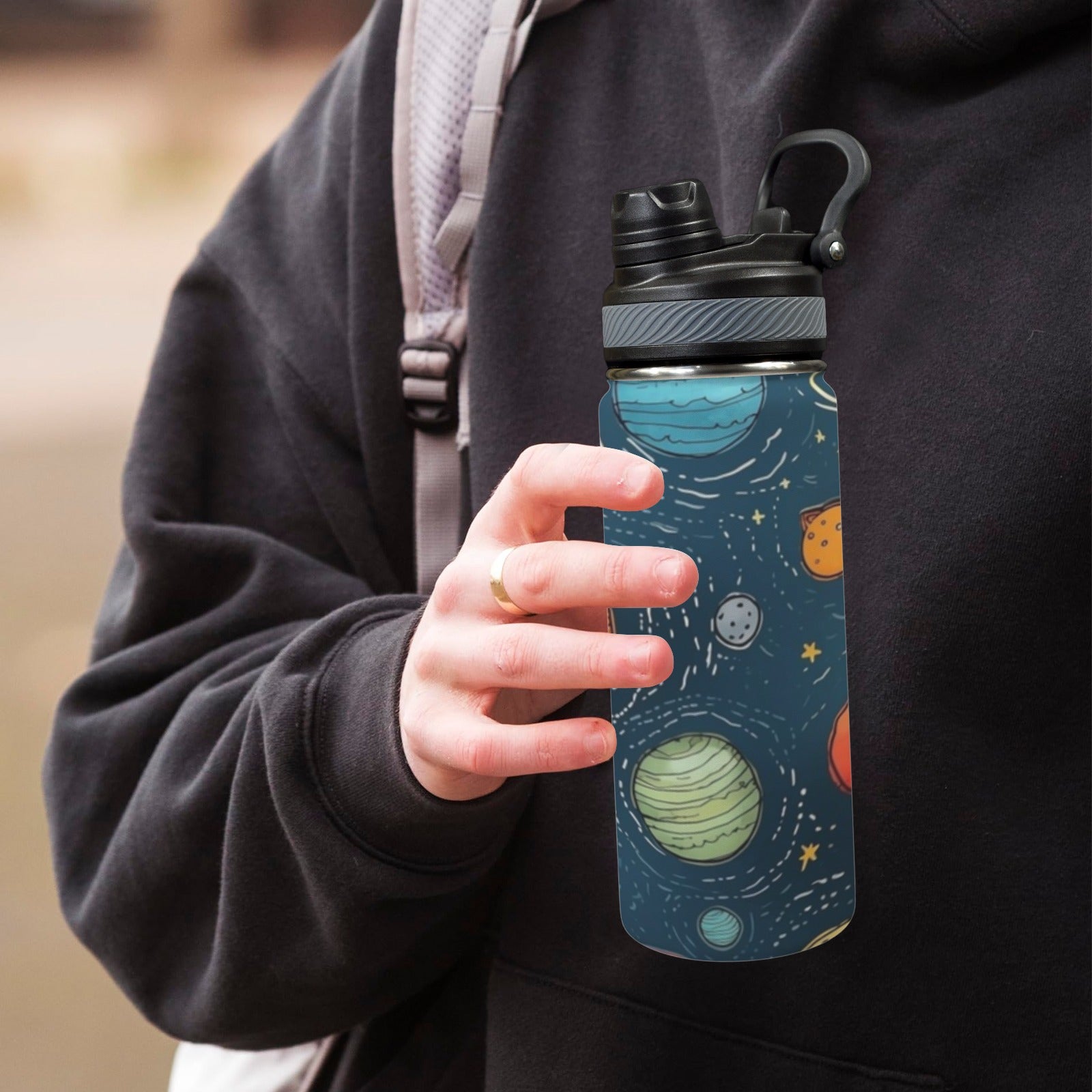 Galaxy - Insulated Water Bottle with Dual-Use Lid (18oz) Insulated Water Bottle with Dual-Use Lid (18oz) Printed Offshore
