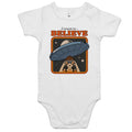 I Want To Believe - Baby Bodysuit White Baby Bodysuit Printed In Australia