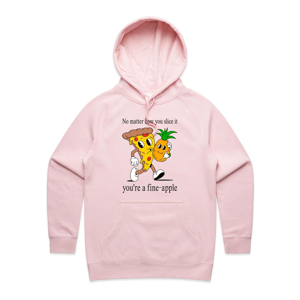 Pineapple Pizza - Womens Hoodie Pink Womens Hoodie Food Printed In Australia