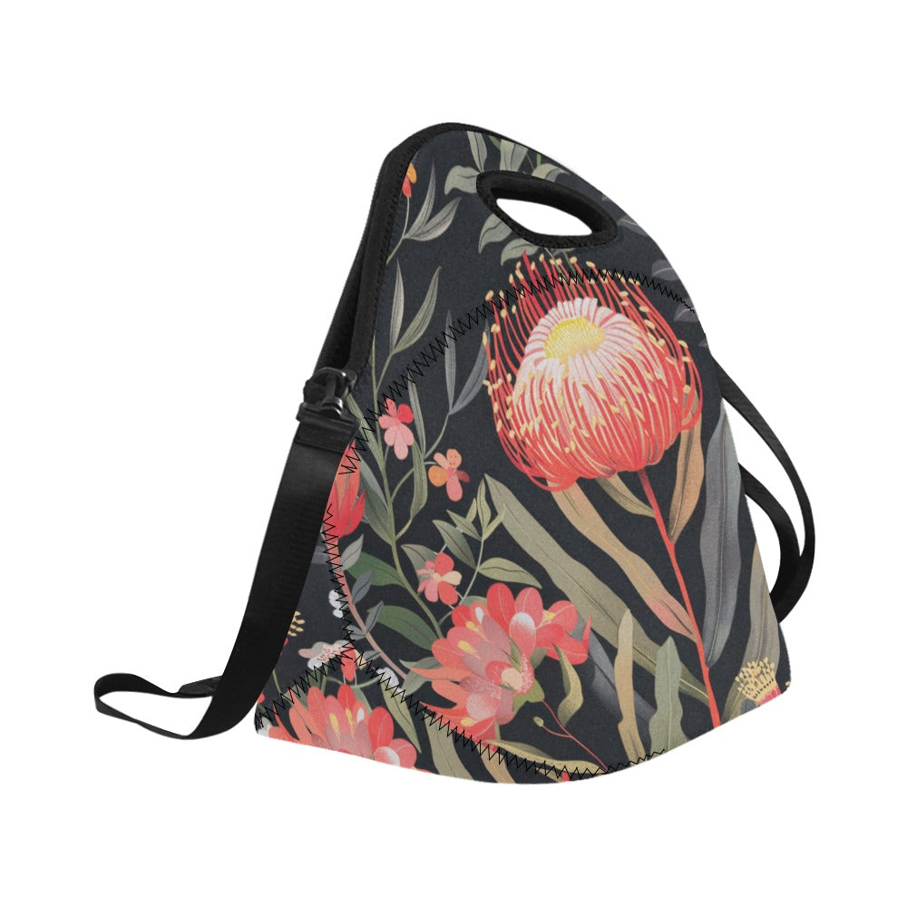 Australian Waratah Flower - Neoprene Lunch Bag Neoprene Lunch Bag Printed Offshore