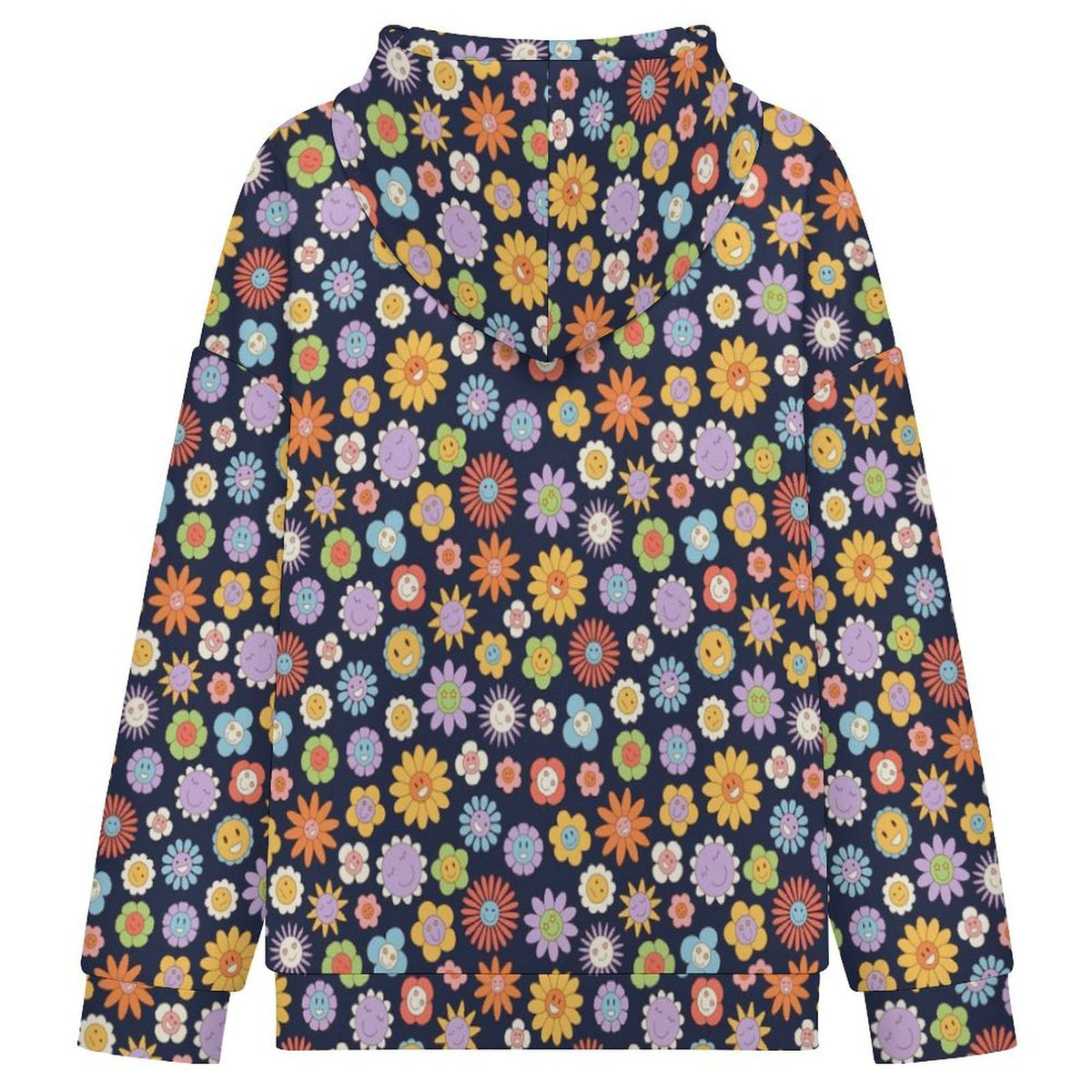 Groovy Flowers Women's Full-Zip Hoodie