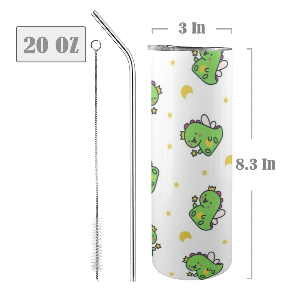 Dinosaur Fairy - 20oz Tall Skinny Tumbler with Lid and Straw