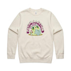 Fiction Addiction - AS Colour Stencil Crew Ecru Sweatshirt Printed In Australia Reading