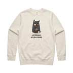 Life Begins After Coffee, Cat - AS Colour Stencil Crew Sweatshirt Ecru Sweatshirt Printed In Australia