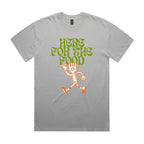 Here For The Food AS Colour Heavy Faded Tee Unisex Faded storm Heavy Faded T-shirt Food Printed In Australia