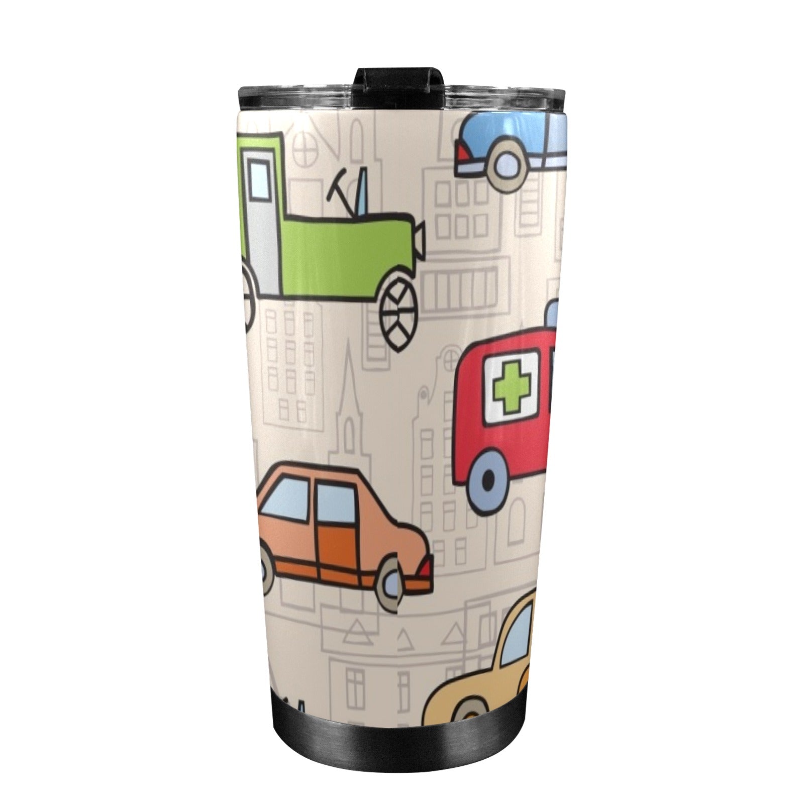 Kids Cars - 20oz Mobile Tumbler with Lid (Black Lock) 20oz Travel Mug Printed Offshore