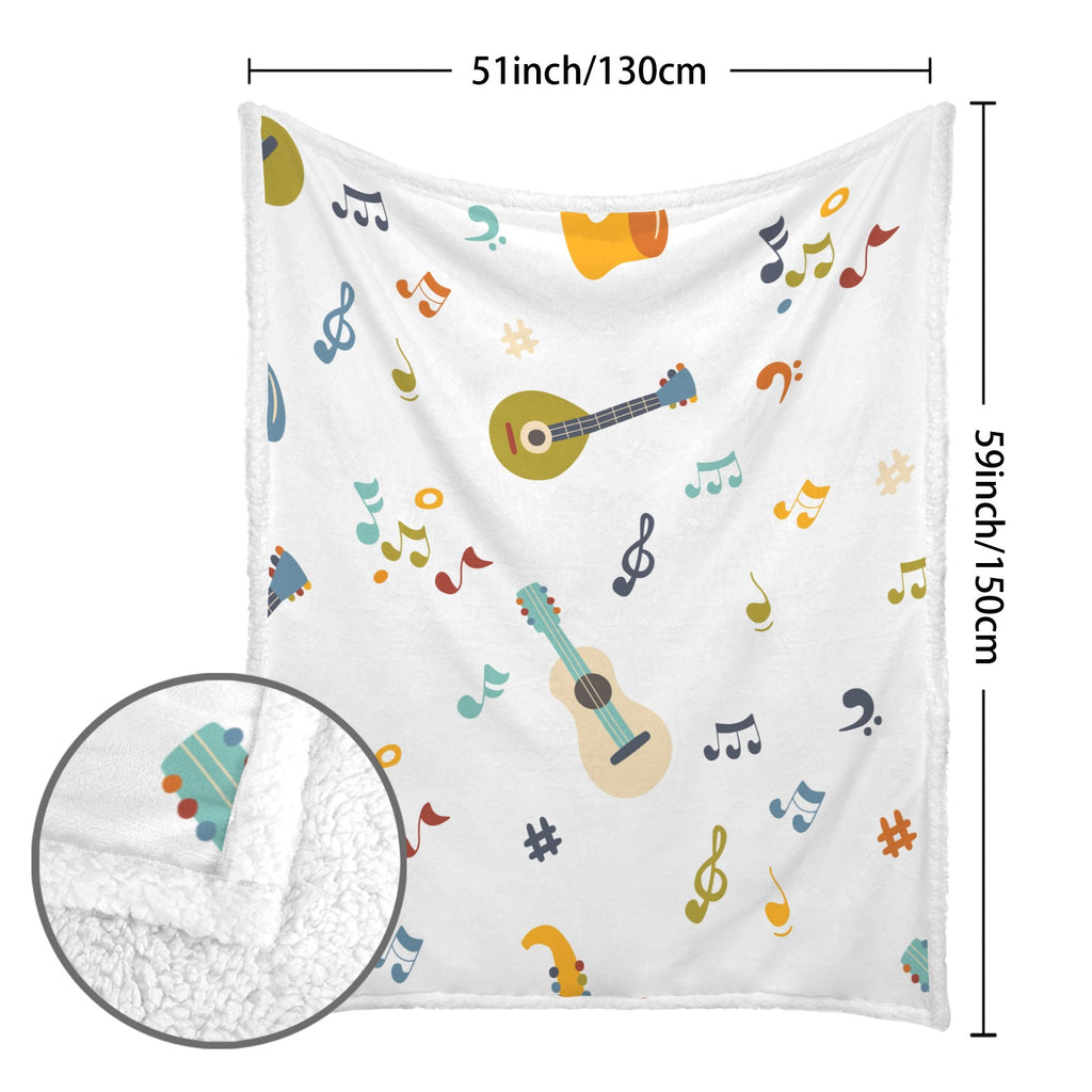 Music Time - Double-Layer Fleece Blanket 51"x59"