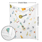 Music Time - Double-Layer Fleece Blanket 51"x59"