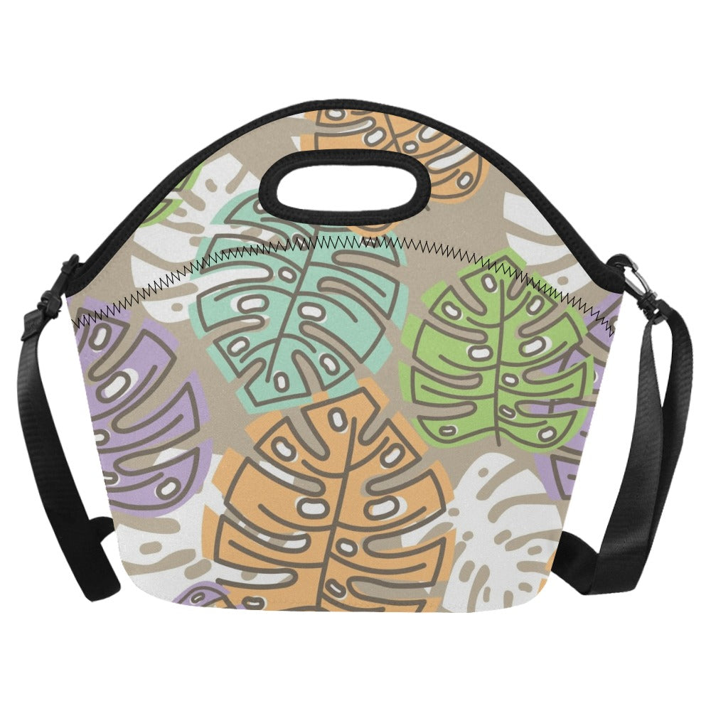 Leaves - Neoprene Lunch Bag One Size Neoprene Lunch Bag Printed Offshore