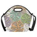 Leaves Neoprene Lunch Bag One Size Neoprene Lunch Bag Plants Printed Offshore