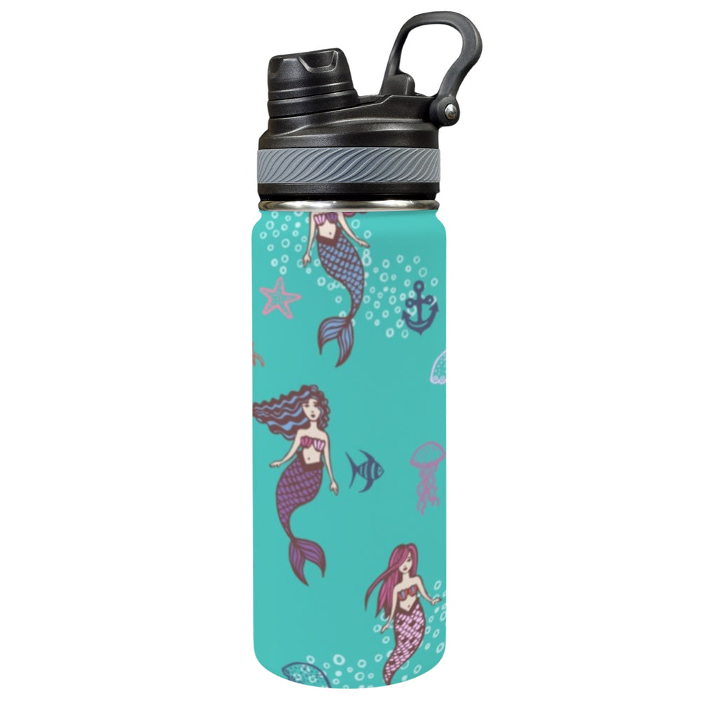 Mermaids - Insulated Water Bottle with Dual-Use Lid (18oz) One Size Insulated Water Bottle with Dual-Use Lid (18oz) Printed Offshore