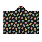 Colourful Cassette Tapes Kids Hooded Blanket 100cm x 130cm Kids Hooded Blanket Music Printed Offshore Retro