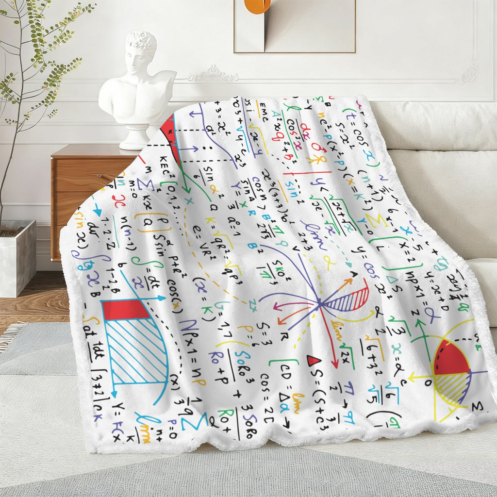 Colourful Maths Formulas - Double-Layer Fleece Blanket 51"x59"