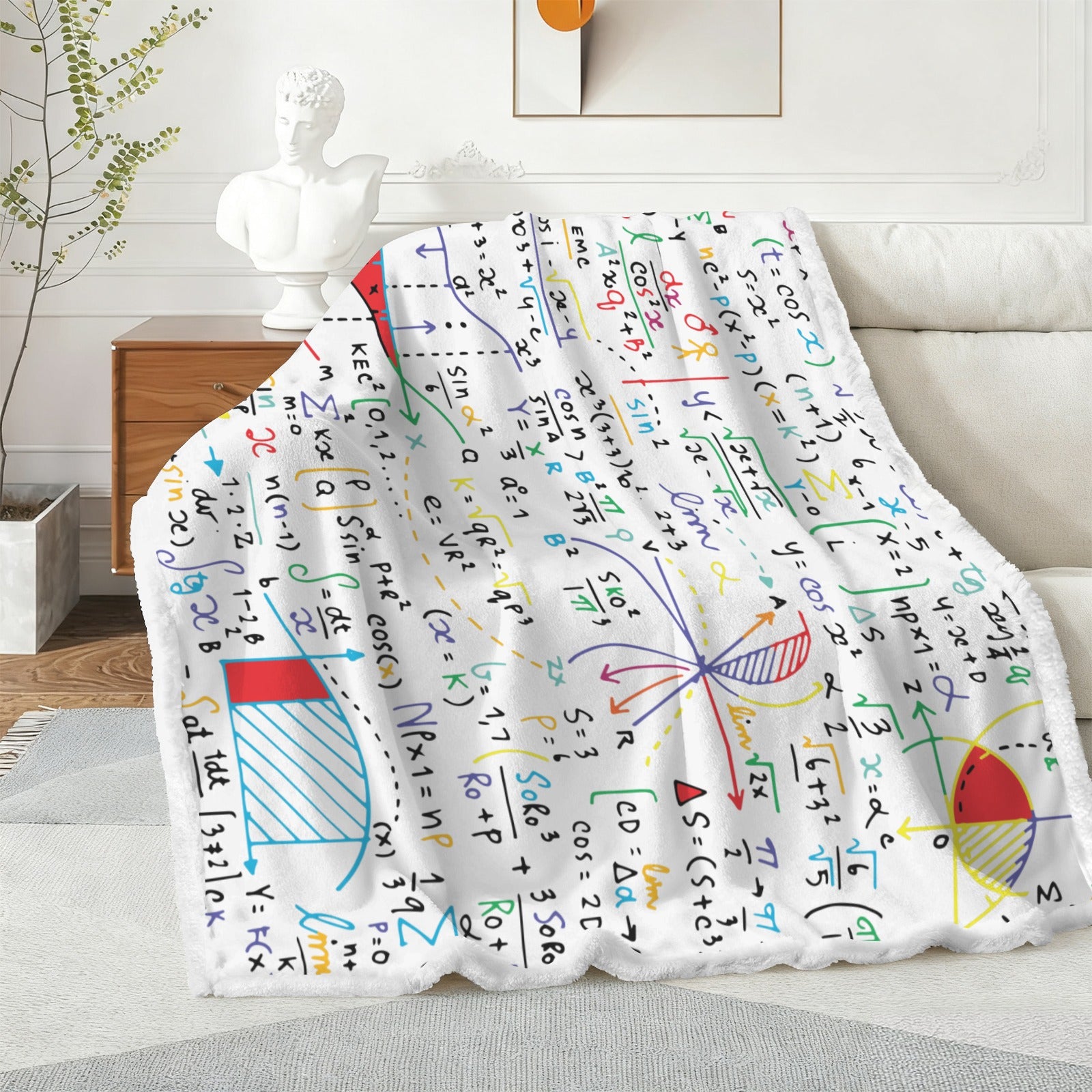 Colourful Maths Formulas - Double-Layer Fleece Blanket 51"x59"